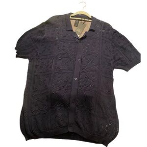 Soul Star Navy Polo Knit, Size XL, NWT $40
